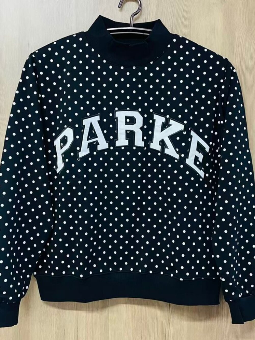 PARKE Black White Polka Dot Sweatshirt S/M